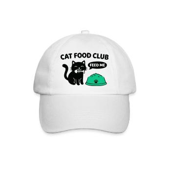 Cat Food Club Katzen Logo - Baseballkappe - Weiß/Weiß - Vorne