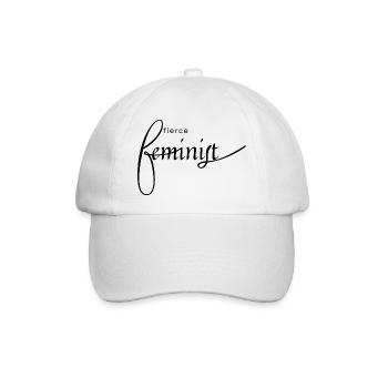 fierce feminist Schriftzug - Baseballkappe - Weiß/Weiß - Vorne