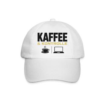 Kaffee & Kontrolle - Baseballkappe - Weiß/Weiß - Vorne