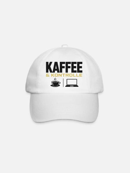 Kaffee & Kontrolle - Baseballkappe - Weiß/Weiß