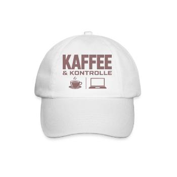 Kaffee & Kontrolle Tech-Motiv - Baseballkappe - Weiß/Weiß - Vorne