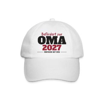 Befördert zur Oma 2027 - Baseballkappe - Weiß/Weiß - Vorne