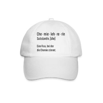 Chemielehrerin Substantiv Definition Geschenk - Baseballkappe - Weiß/Weiß - Vorne