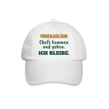 Firmenjubiläum: Chefs kommen und gehen - Baseballkappe - Weiß/Weiß - Vorne