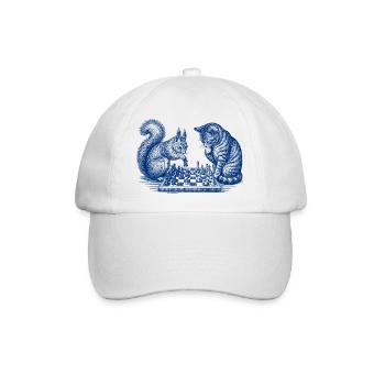 Eichhörnchen Katze Schach - Baseballkappe - Weiß/Weiß - Vorne