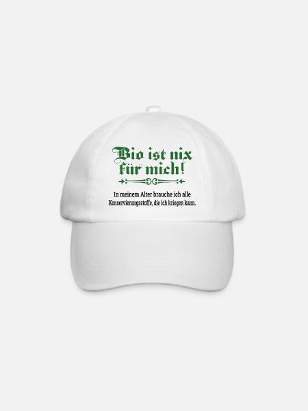 Bio ist nix für mich - Baseballkappe - Weiß/Weiß