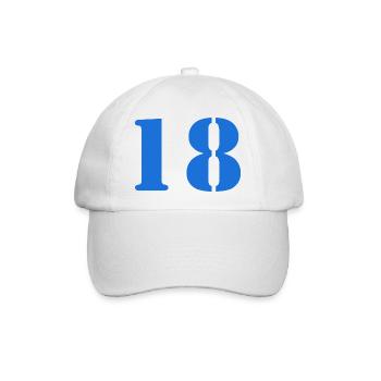 18. 18 JAHRE ALT. 18-JÄHRIGES JUBILÄUM. 18. GEBURTSTAG. - Baseballkappe - Weiß/Weiß - Vorne