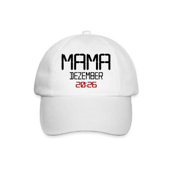 Geburt Baby, Dezember 2026 Mama - Baseballkappe - Weiß/Weiß - Vorne