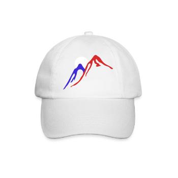 Rote und Blaue Berge in der Sonne - Baseballkappe - Weiß/Weiß - Vorne