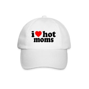 I love hot moms - Baseballkappe - Weiß/Weiß - Vorne