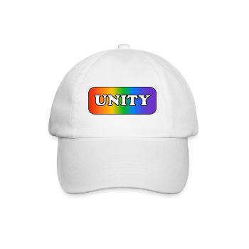 Einheit Regenbogen LGBTQ-Stolz - Baseballkappe - Weiß/Weiß - Vorne