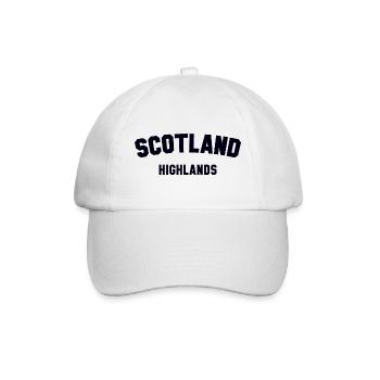 SCOTLAND HIGHLANDS Schottland - Baseballkappe - Weiß/Weiß - Vorne