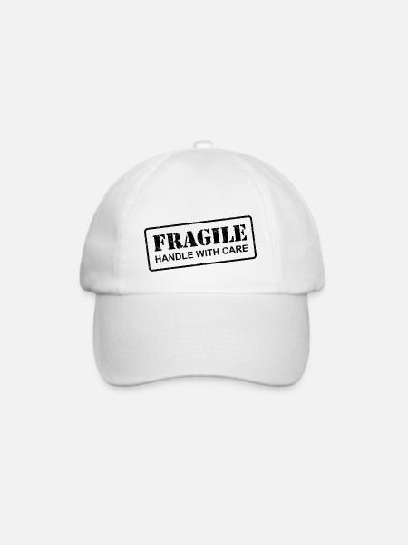 FRAGILE HANDLE WITH CARE - Baseballkappe - Weiß/Weiß