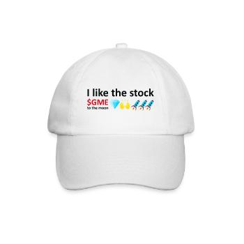I like the stock, to the moon, stock market meme - Baseballkappe - Weiß/Weiß - Vorne