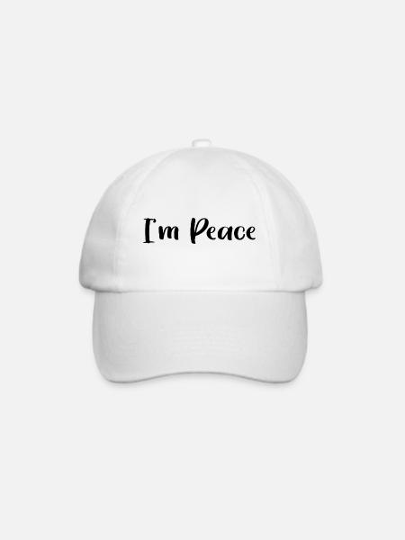 I AM PEACE - Baseballkappe - Weiß/Weiß