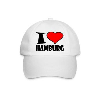 I love Hamburg - Baseballkappe - Weiß/Weiß - Vorne