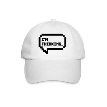 IM THINKING Computer Humor 8Bit Pixel - Baseballkappe - Weiß/Weiß - Vorne
