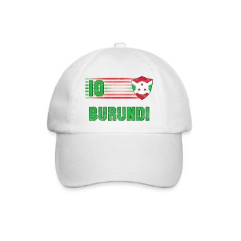 Burundi Fußball Mannschaft - Baseballkappe - Weiß/Weiß - Vorne