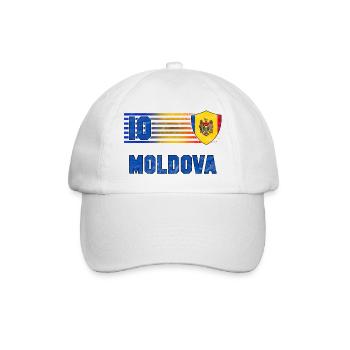 Moldawien Fußball Mannschaft - Baseballkappe - Weiß/Weiß - Vorne