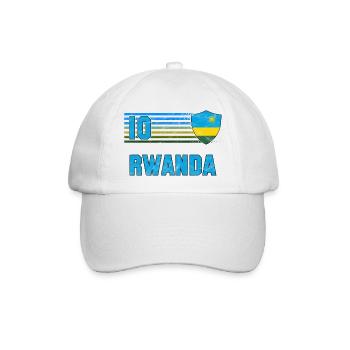 Ruanda Fußball Mannschaft - Baseballkappe - Weiß/Weiß - Vorne