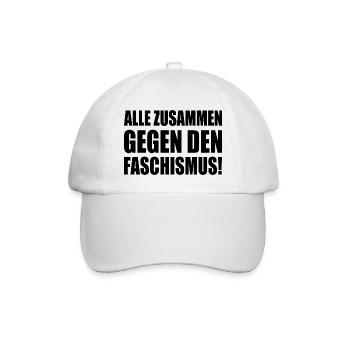 alle zusammen gegen den faschismus - Baseballkappe - Weiß/Weiß - Vorne