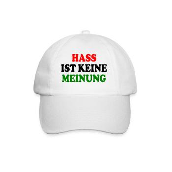 hass ist keine meinung - Baseballkappe - Weiß/Weiß - Vorne