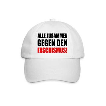 alle zusammen gegen den faschismus - Baseballkappe - Weiß/Weiß - Vorne