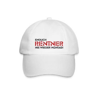 Endlich Rentner - Nie wieder Montag! (2) - Baseballkappe - Weiß/Weiß - Vorne
