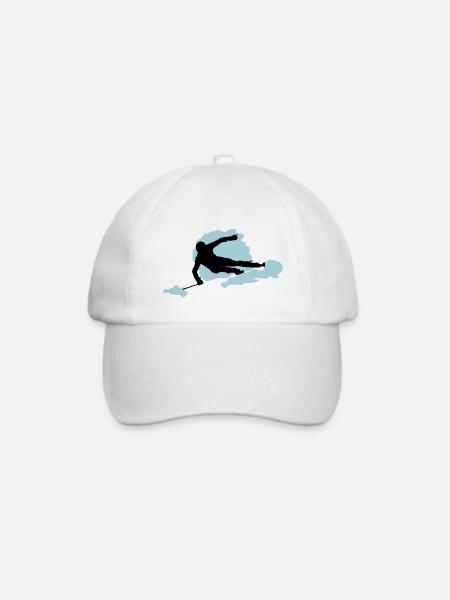 Skifahrer - Baseballkappe - Weiß/Weiß