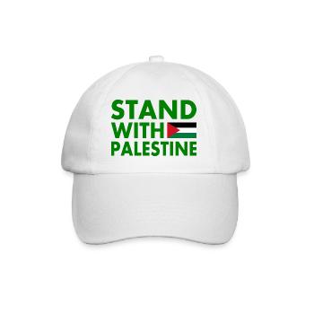 Stand with palestine - Baseballkappe - Weiß/Weiß - Vorne