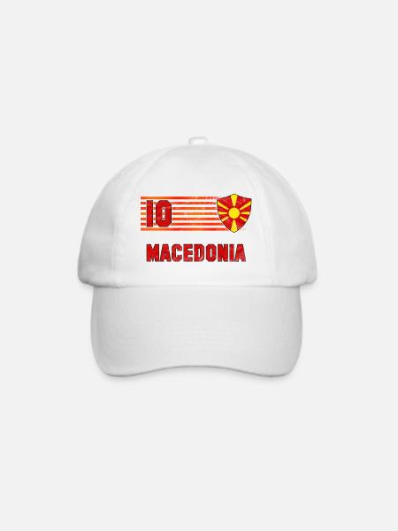 Mazedonien Fußball Mannschaft - Baseballkappe - Weiß/Weiß