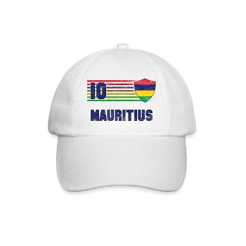 Mauritius Fußball Mannschaft - Baseballkappe - Weiß/Weiß - Vorne