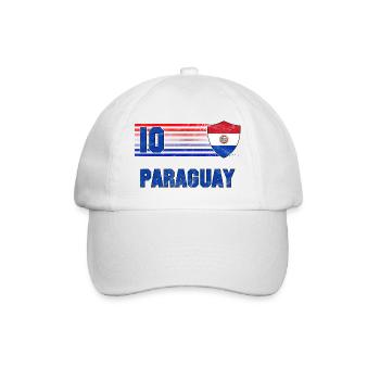 Paraguay Fußball Mannschaft - Baseballkappe - Weiß/Weiß - Vorne