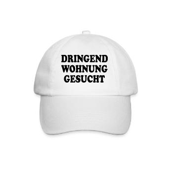 Dringend wohnung gesucht - Baseballkappe - Weiß/Weiß - Vorne