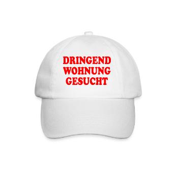 Dringend wohnung gesucht - Baseballkappe - Weiß/Weiß - Vorne