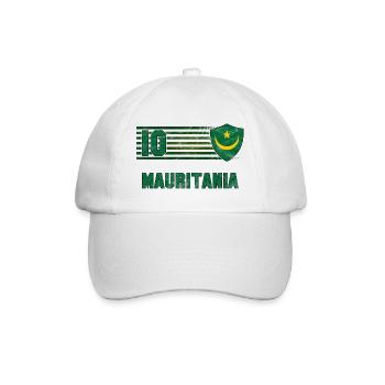 Mauretanien Fußball Mannschaft - Baseballkappe - Weiß/Weiß - Vorne