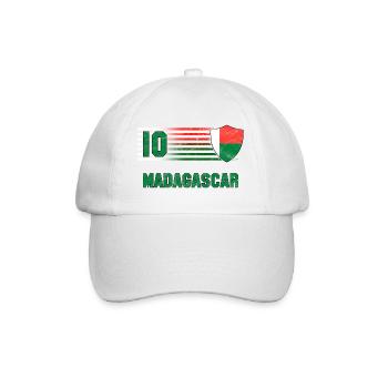 Madagaskar Fußball Mannschaft - Baseballkappe - Weiß/Weiß - Vorne