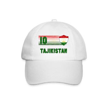 Tadschikistan Fußball Mannschaft - Baseballkappe - Weiß/Weiß - Vorne