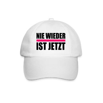 Nie wieder ist jetzt - Baseballkappe - Weiß/Weiß - Vorne