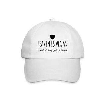 Heaven Is Vegan - Baseballkappe - Weiß/Weiß - Vorne