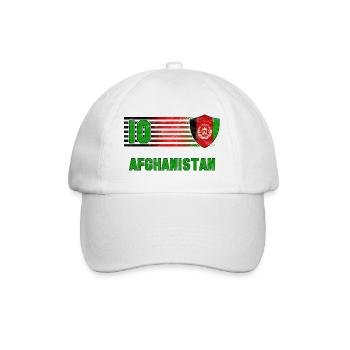 Afghanistan Fußball Mannschaft - Baseballkappe - Weiß/Weiß - Vorne