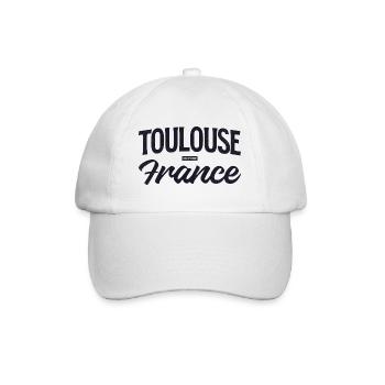Toulouse France - Baseballkappe - Weiß/Weiß - Vorne