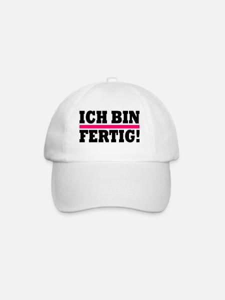 Ich bin fertig - Baseballkappe - Weiß/Weiß