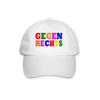 Gegen rechts - Baseballkappe - Weiß/Weiß - Vorne