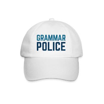 Grammatikpolizei - Baseballkappe - Weiß/Weiß - Vorne