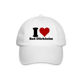I Love Bad Dürkheim - Baseballkappe - Weiß/Weiß - Vorne