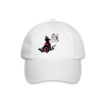 Strandratte / rat at the beach (3c) - Baseballkappe - Weiß/Weiß - Vorne