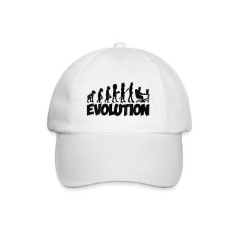 Computer Nerd Evolution - Baseballkappe - Weiß/Weiß - Vorne