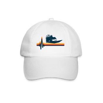 Airboat Fanboat Airboating Swamp Boat Herzschlag - Baseballkappe - Weiß/Weiß - Vorne