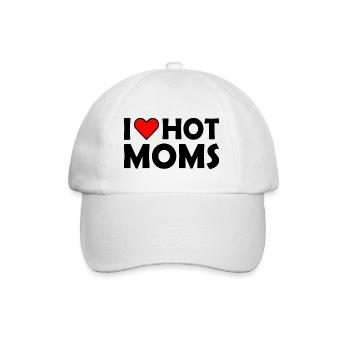 I love hot moms - Baseballkappe - Weiß/Weiß - Vorne
